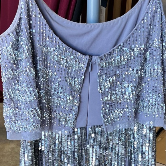 Aidan Mattox Silver Sequin Mini Dress - Picture 14 of 15